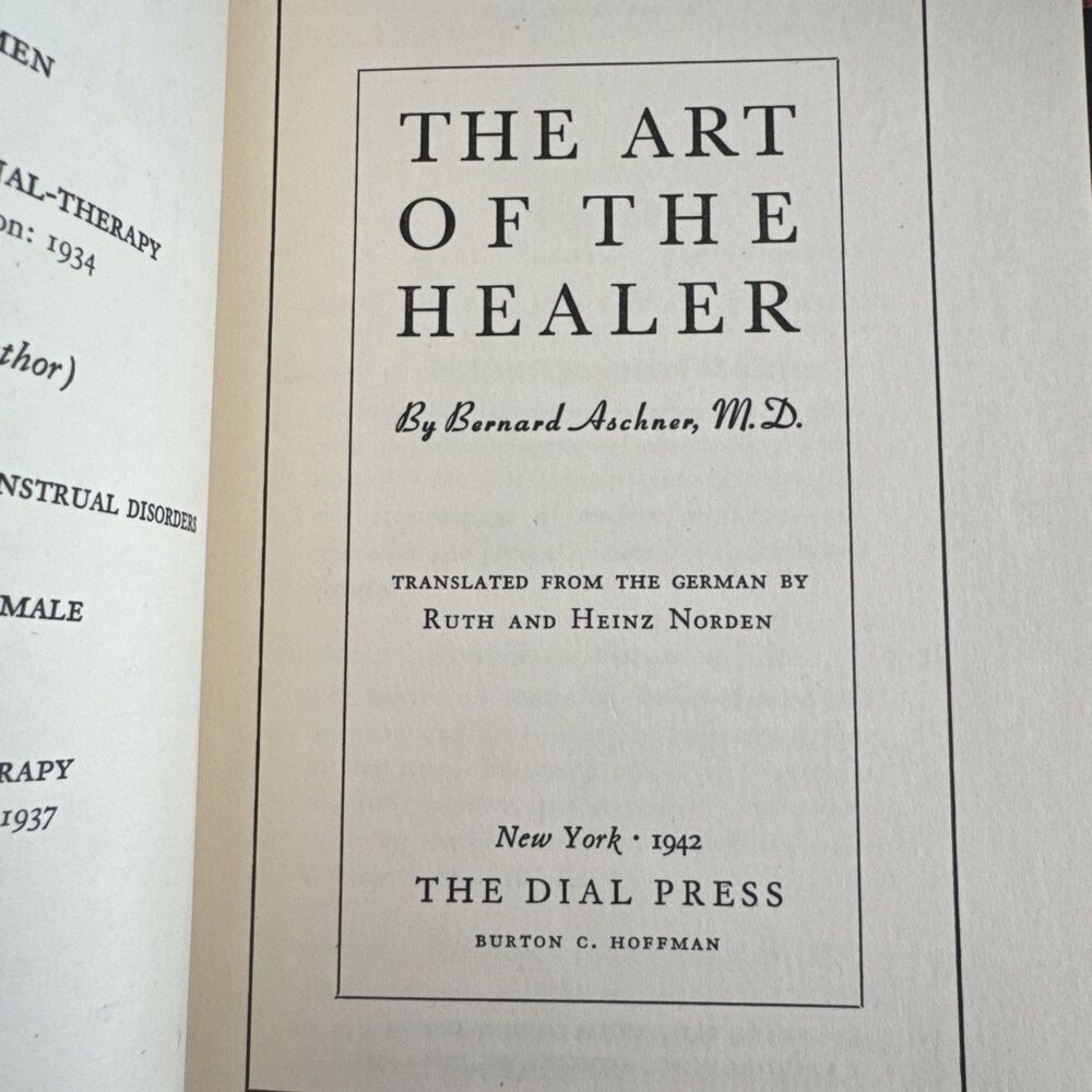 The Art of the Healer Bernard Aschner MD 1st Ed Holistic Medicine 1942 - Picture 3 of 14